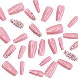Instant Luxury Acrylic Press-On Nails- La Vie En Rose- Medium Coffin