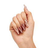 Instant Luxury Acrylic Press-On Nails- Rose Rock- Medium Coffin