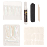 Instant Luxury Acrylic Press-On Nails- Unicorn Chrome- C-Curve Long Coffin