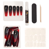 Instant Luxury Acrylic Press-On Nails- Vamp- C-Curve Long Coffin