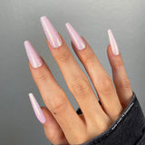 Instant Luxury Acrylic Press-on Nails- Watermelon Sugar- C-Curve Long Coffin