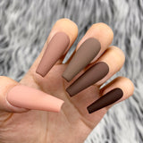 Handmade- Earthy Solid Premium Quality Multi Player Matte Press On Nail Set