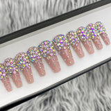 HANDMADE-CRYSTAL GALORE BLING PRESS ON NAIL SET
