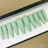 Handmade- Solid Sage Baby Green Press On Nail Set- Glossy Or Matte