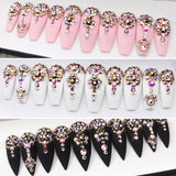 Handmade- Diamonds Forever Matte Crystals Press On Nail Set