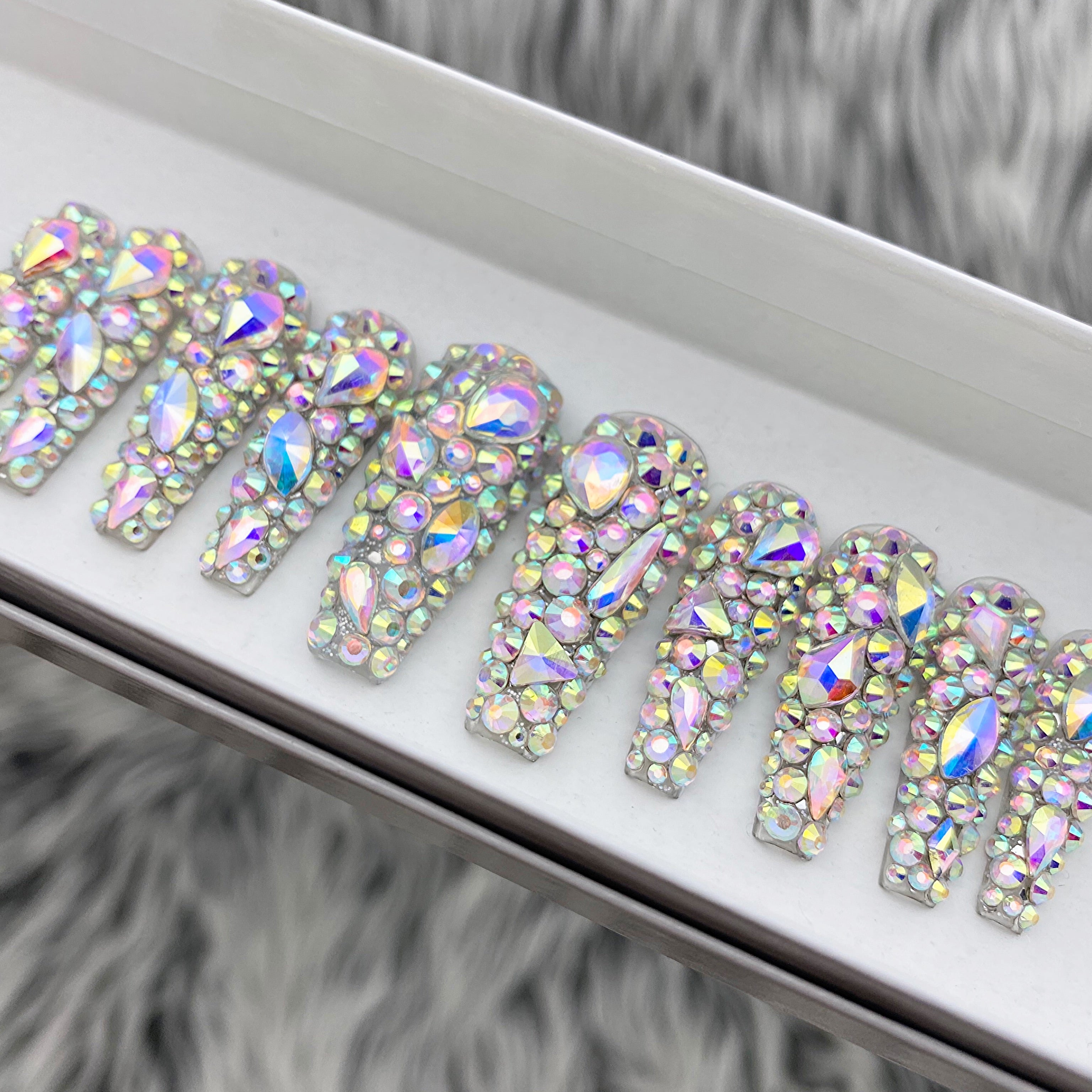 AB Crystal Rhinestones Set (1728+100Pcs), Round & Multi-Shape AB Glass  Rhinestone, Flatback AB Crystals for Nails, Clothes, Face, Jewelry | Aurora