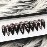 Handmade- Diamonds Forever Matte Crystals Press On Nail Set