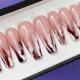 Handmade- Fudge Sundae, Brown and Cream Mixed Press On Nail Set