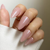 Handmade- Solid Soph Pink Donut Glazed Chrome Press On Nail Set