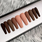 Handmade- Earthy Solid Premium Quality Multi Player Matte Press On Nail Set