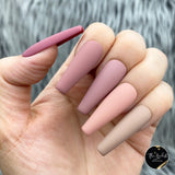 Handmade- Warm Nude Premium Quality Multi Player Matte Press On Nail Set