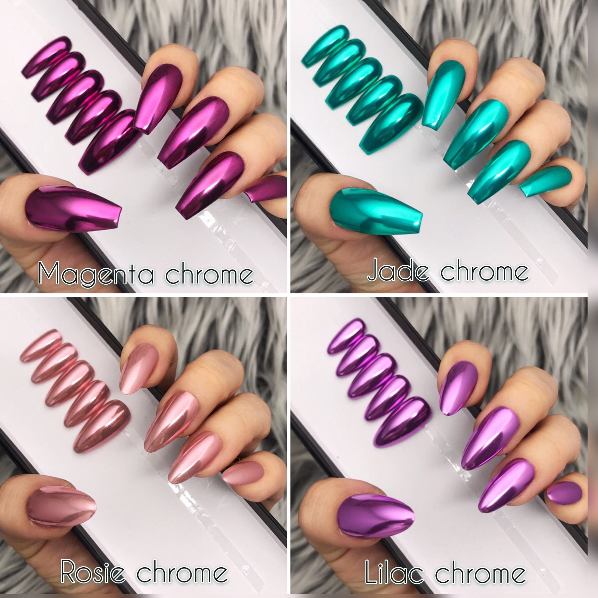 Handmade- Solid Mirror Chrome- Magenta, Jade, Lilac, Rosie- Pick One C