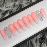Handmade- Pink Ombre w Pixie Dust Press On Nail Set