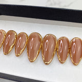 Handmade- Gold Goddess, Gold and Honey Base Press On Nail Set