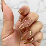 Handmade- Gold Goddess, Gold and Honey Base Press On Nail Set