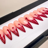 Handmade- Blood Drip French Halloween Press On Nail Set