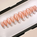 Handmade- Glazed Dots- Chrome Glazed Polka Dots Press On Nail Set