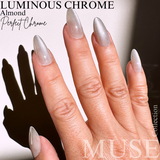 Instant Luxury Acrylic Press-On Nails- Luminous Chrome, Almond