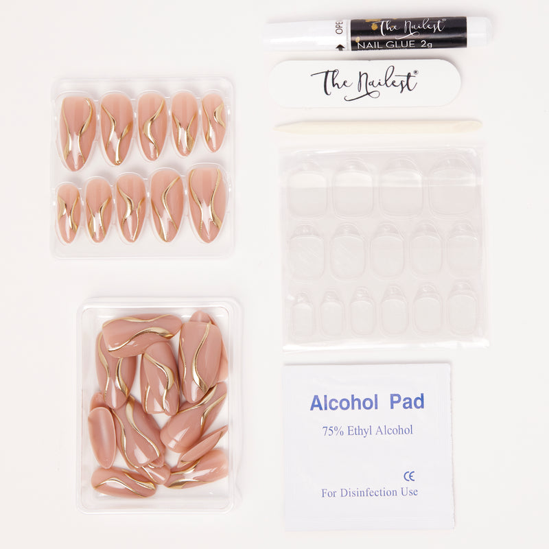 Instant Luxury Acrylic Press-On Nails- Soft Serve- Almond