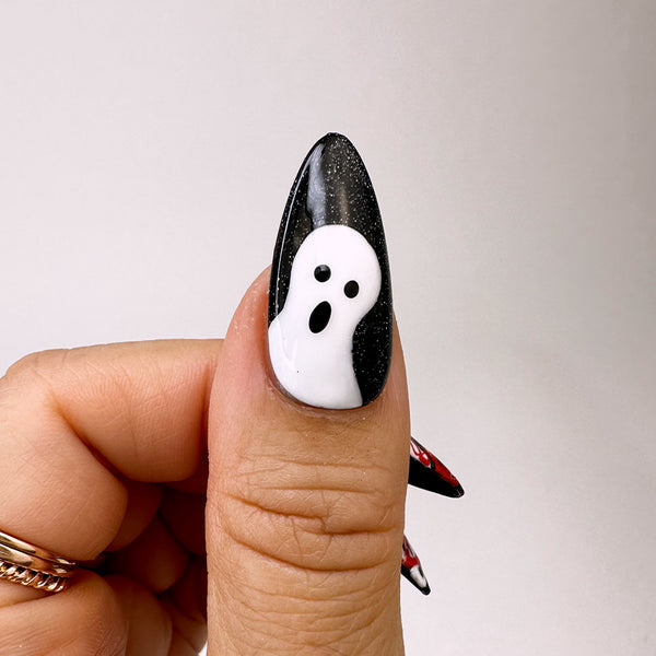 Handmade- Ghostly Haunt Halloween Press On Nails