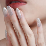 Instant Gel Manicure- Silver Flash, Semi-Cured Gel Nail Wrap