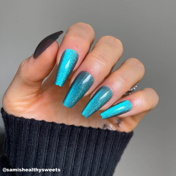 Instant Glam- Blue Oyster Medium Coffin Press On Nail Set