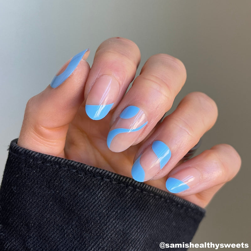 Instant Glam- Blue Swell- Oval Press On Press On Nail Set