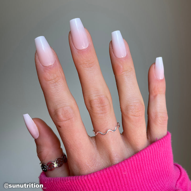 Instant Luxury Acrylic Press-On Nails- Blush Ombre- Tapered Square
