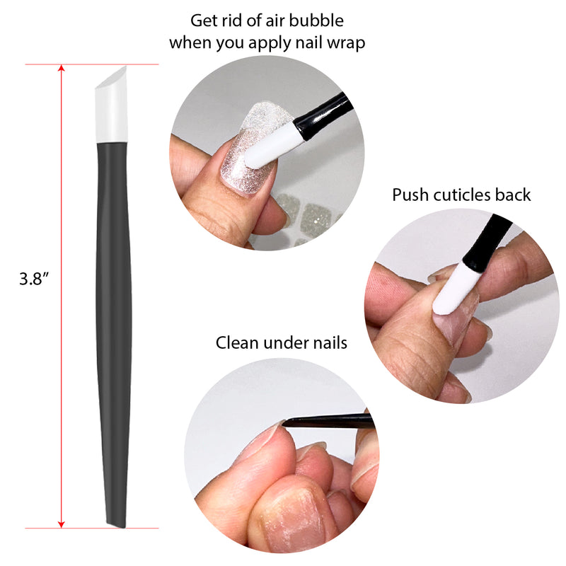 Soft Rubber Tipped Nail Cuticle Pusher Cleaner