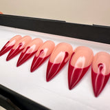 Handmade- Blood Drip French Halloween Press On Nail Set