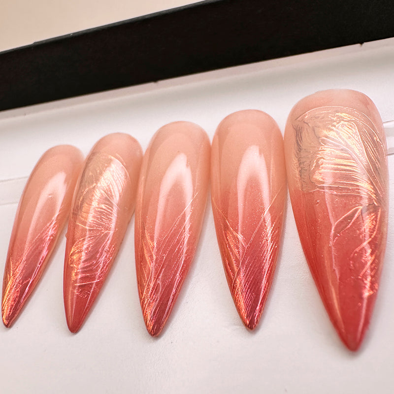 Handmade- LOVE EDIT- First Kiss Brushstroke Press On Nail Set