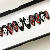 Handmade- Ghostly Haunt Halloween Press On Nails