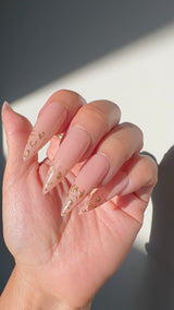 Handmade- Golden Cheetah Press On Nail Set