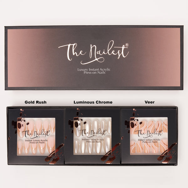 Gift Box 3 Set Combo *Muse Lover* Instant Luxury Acrylic Press On Nails