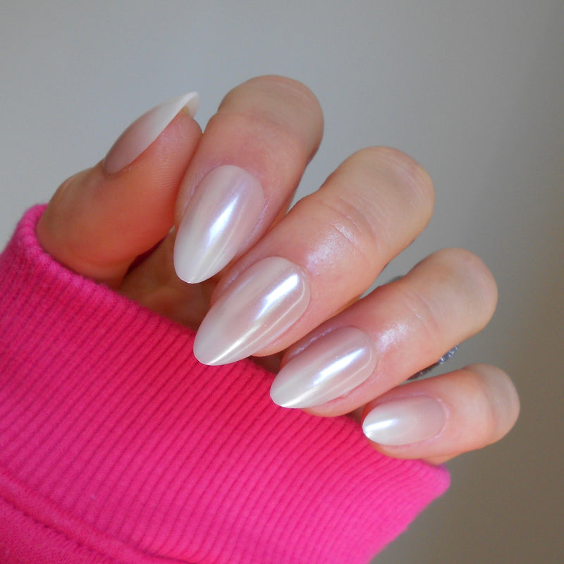 Short Almond Blush Ombre Press On Nails | The Nailest