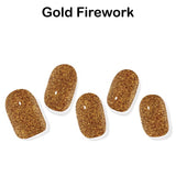 Instant Gel Manicure- Gold Firework, Semi-Cured Gel Nail Wrap