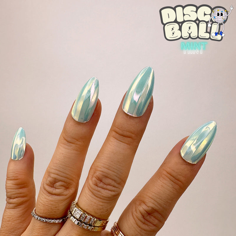 Handmade- Disco Ball 3D Effect Holo Surface Press On Nails