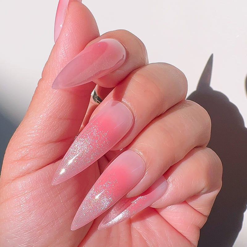 Handmade- Kawaii Blush Cateye Press On Nails