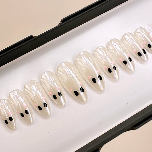 Handmade- Boo Casper Halloween Press On Nails