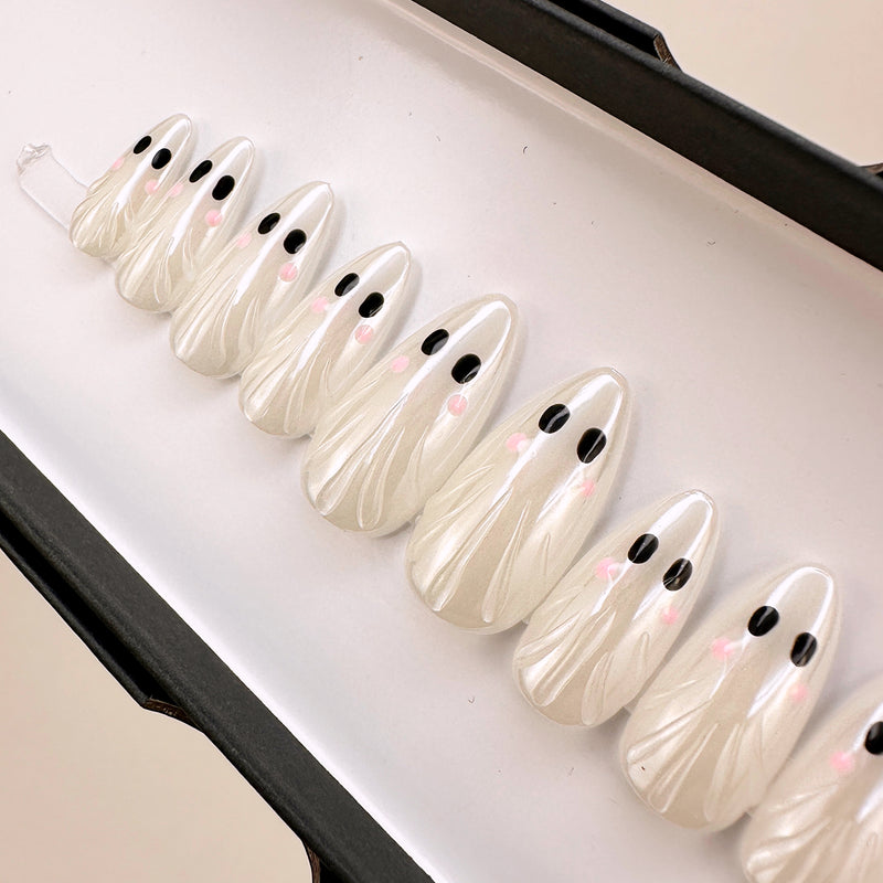 Handmade- Boo Casper Halloween Press On Nails