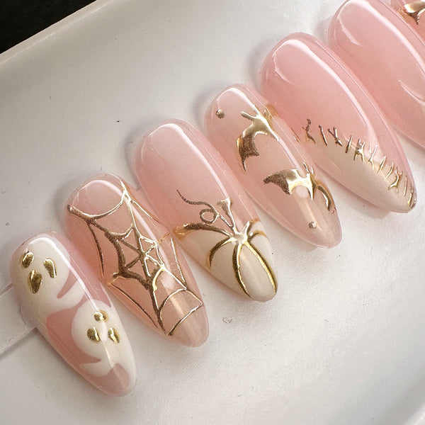 Handmade- Pretty In Spooky Halloween Press On Nail Set