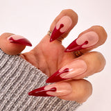 Handmade- Blood Drip French Halloween Press On Nail Set