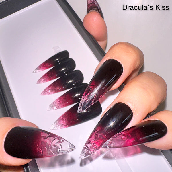 Handmade- Dracula’s Kiss Halloween Press On Nails