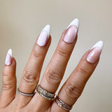 Handmade- Ellie Rose Cateye White French Press On Nails