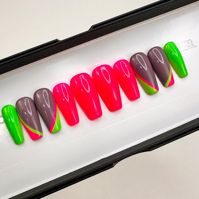 Ready To Ship Set Now- Custom Design, Medium Coffin, size 1,5,4,5,8