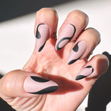 Instant Glam- Noir Swirl Almond Press On Press On Nail Set