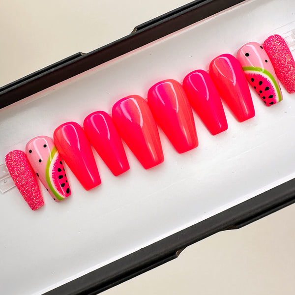 Handmade- Watermelon Sweet Press On Nail Set