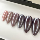 Handmade- Glazed Chrome Multi-Color Cool Nude Press On Nail Set