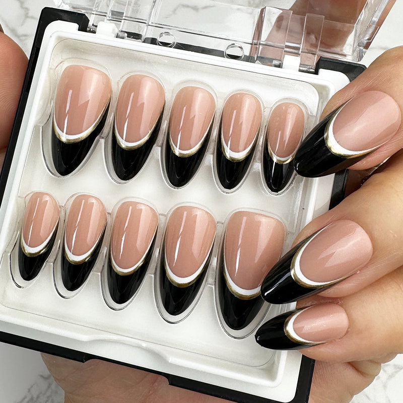 Jet Setter Almond Press On Nails The Nailest - Main Image