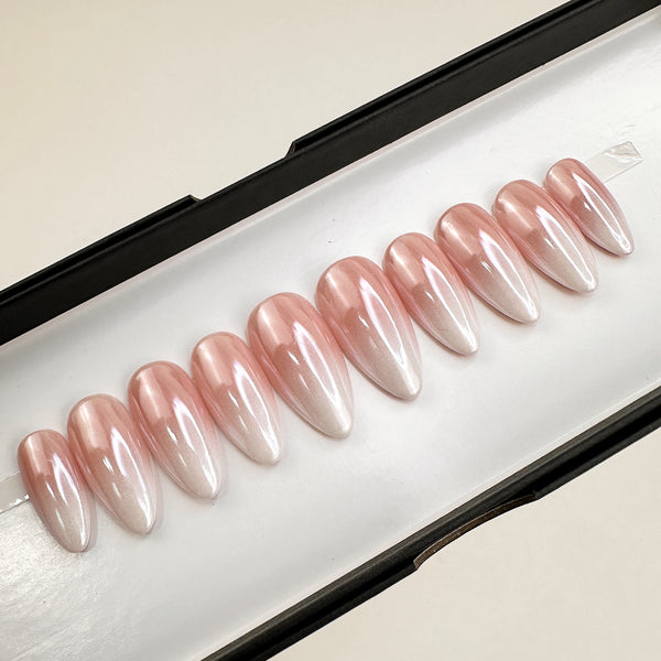 Ready To Ship Now- Soph Ombre Glazed Clear Chrome- Almond, Size 0,3,2,3,6